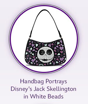 Handbag Portrays Disney's Jack Skellington in White Beads