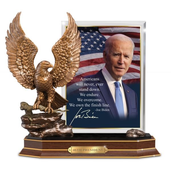 President Joe Biden Sculpture With Inspiring Quote