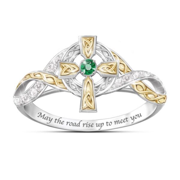 Irish Blessing Emerald And Diamond Ring