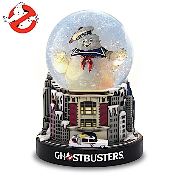 Glitter Globe Lights Up a Sculptural Stay Puft and Plays Theme Music