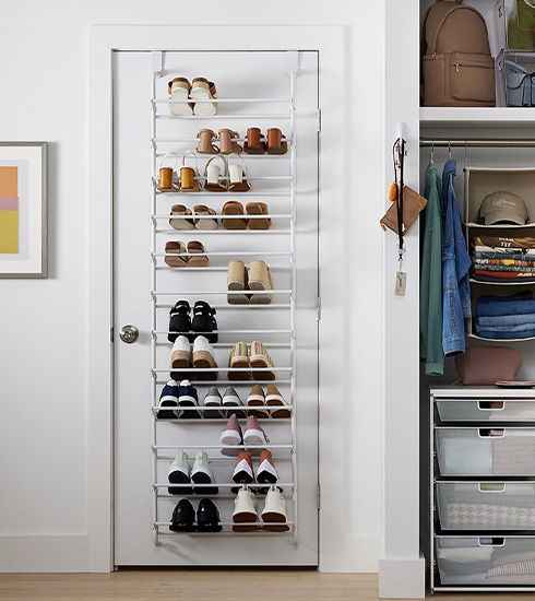 White 12-Tier Over The Door Shoe Rack