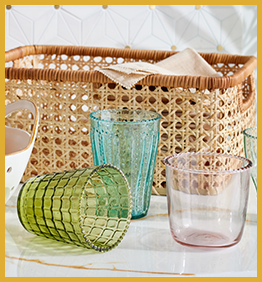 Be Home Ruffle Glass Lattice Tumbler