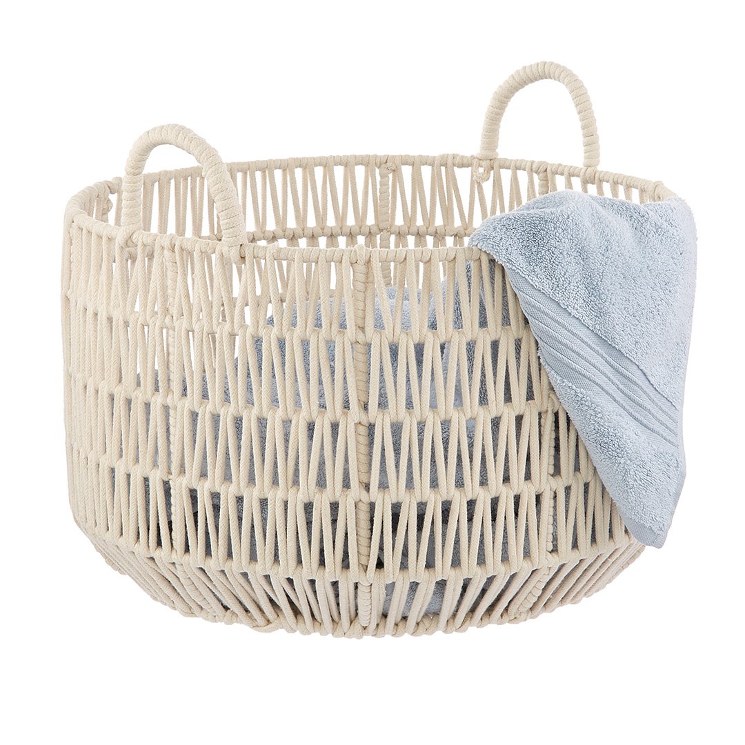 The Container Store Luna Cotton Rope Laundry Basket