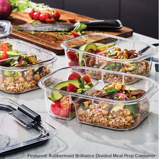 Featured: Rubbermaid Brilliance Divided Meal Prep Container