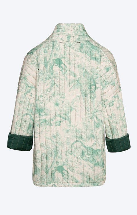 Safari Print Quilted Edge-To-Edge Jacket