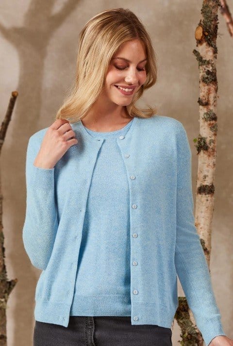 Cashmere 2 Ply Crew Cardigan