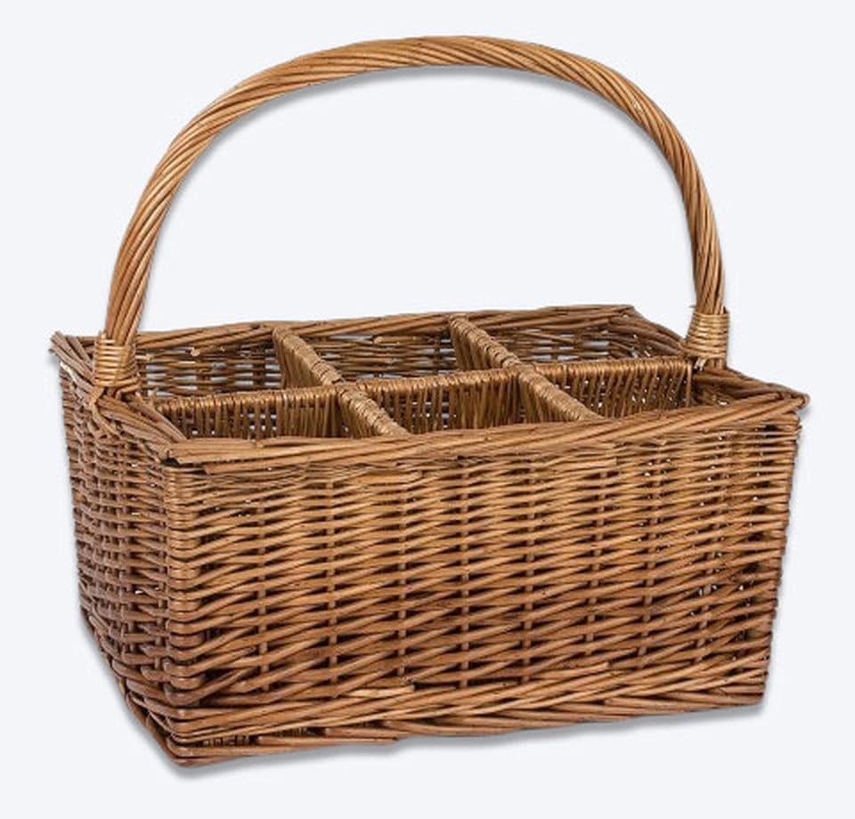 Wicker Basket Wine Carrier