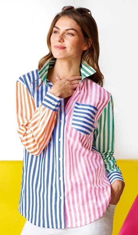 Oversized Patchwork Cotton Shirt