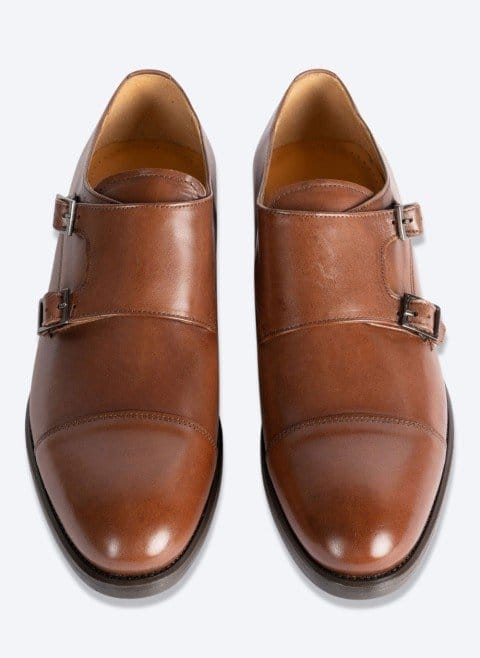 TWO BUCKLE LEATHER SHOE