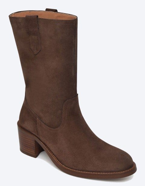 MID HEEL CALF SUEDE BOOT