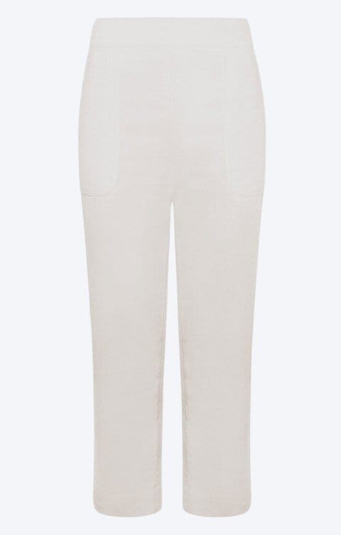 LINEN RICH CROPPED BUTTON TROUSERS