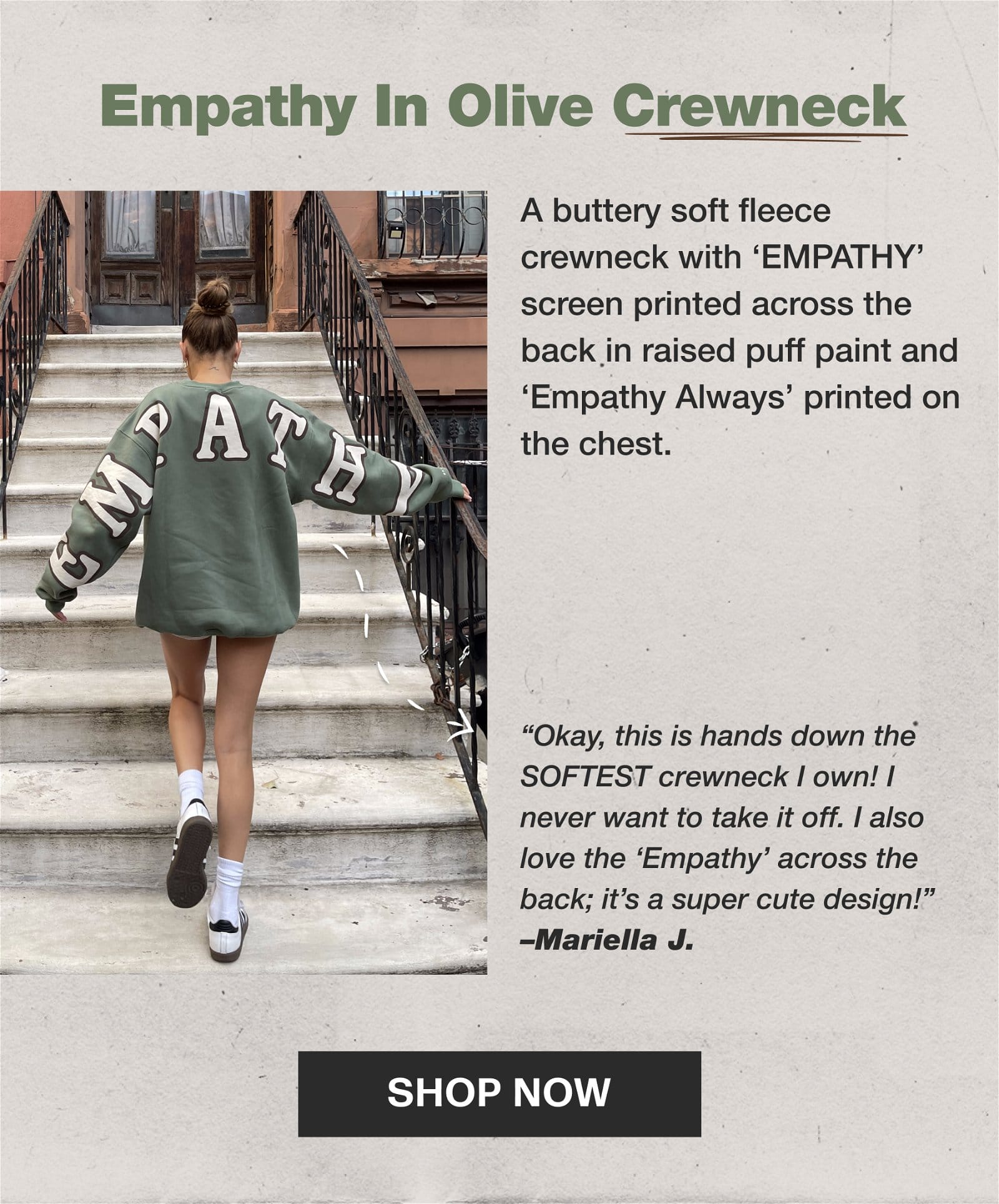 Empathy In Olive Crewneck