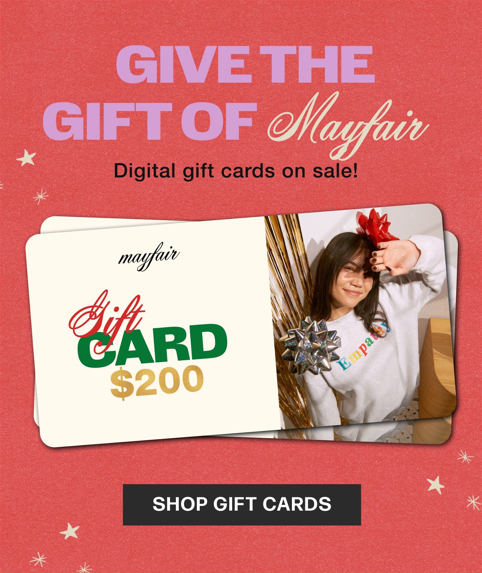 Give the Gift of Mayfair | Digital Cards On Sale!