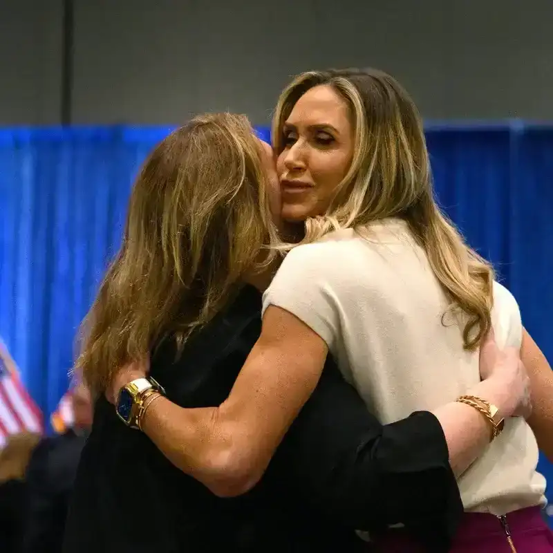 A photo of Lara Trump hugging someone.