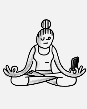 illustration of a person meditating.