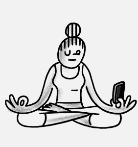 illustration of a person meditating.