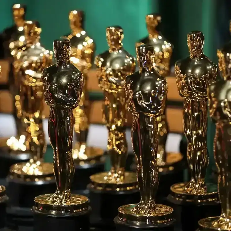 Oscar statuettes are seen backstage during the 95th Annual Academy Awards