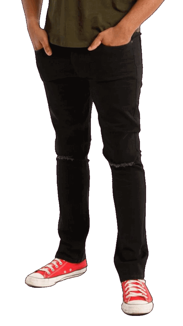 Slash - Distressed Black Jeans