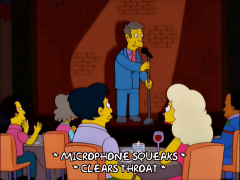 Principal Skinner clearing his throat at open mic night - The Simpsons
