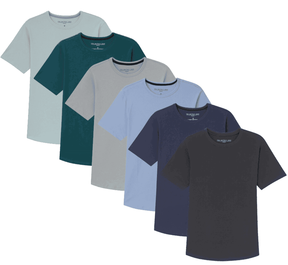 Organic Crew Neck T-Shirt 6 Pack / Seaside