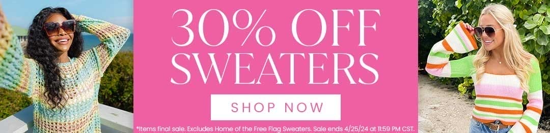 SHOP 30% OFF SWEATERS