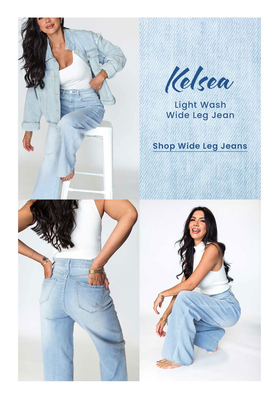 SHOP KELSEA LIGHT WASH WIDE LEG JEAN