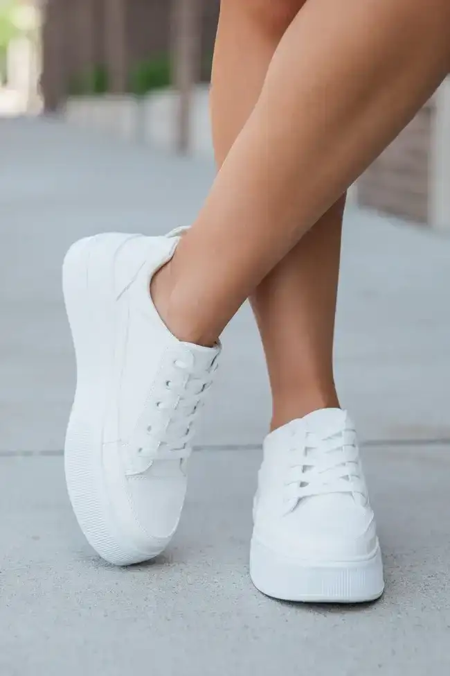 Image of Cecilia Platform White Sneaker