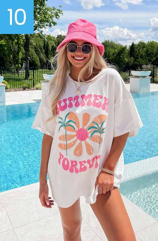 SHOP SUMMER FOREVER HYFVE WHITE OVERSIZED GRAPHIC TEE