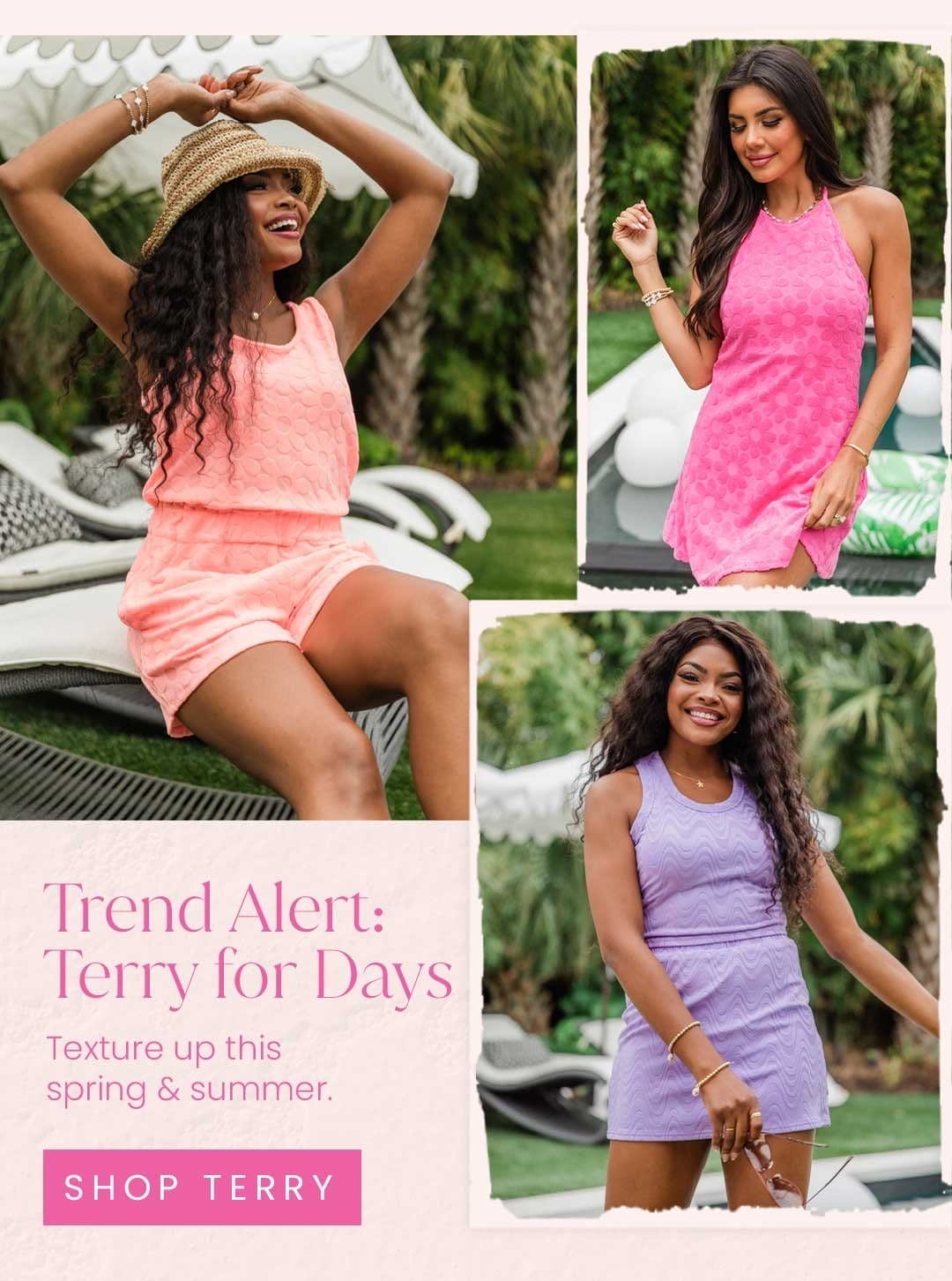 SHOP TERRY - TREND ALERT: TERRY FOR DAYS - TEXTURE UP THIS SPRING & SUMMER