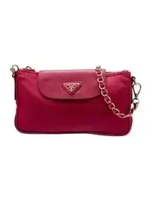 Saffiano-Trimmed Tessuto Chain Crossbody Bag