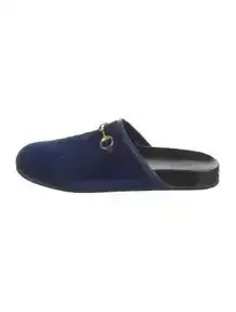 Horsebit Accent Velvet Slippers