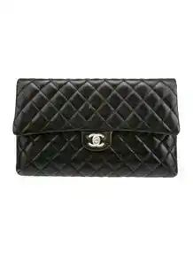 Classic Quilted Flap Clutch