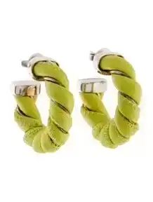 Leather Twist Hoop Earrings