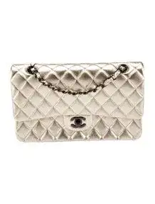 Classic Medium Metallic Double Flap Bag