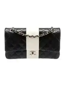 Classic Medium Bi-Stripe Double Flap Bag