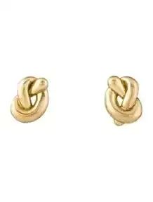 Vintage 18K Pretzel Love Knot Clip-On Earrings