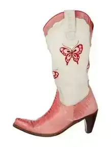 Leather Floral Print Western Boots