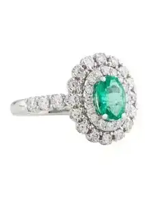 18K Emerald & Diamond Cocktail Ring