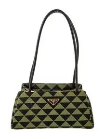 2022 Small Triangolo Jacquard Symbole Shoulder Bag