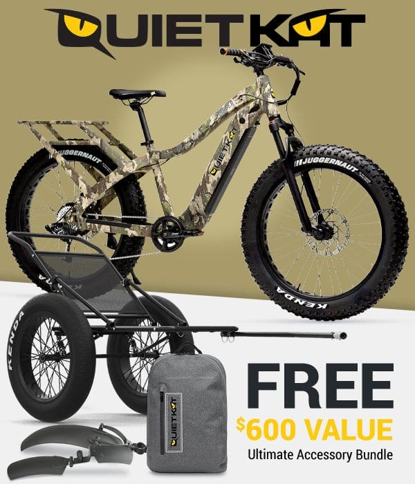 FREE ULTIMATE ACCESSORY BUNDLE, A \\$600 VALUE WHEN YOU PURCHASE SELECT QUIETKAT BIKES
