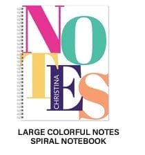 Large Colorful Notes Spiral Notebook