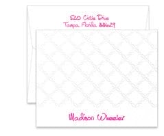 Triple Thick Embossed Needlepoint Folded Note Cards - Raised Ink