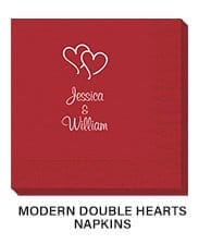 Modern Double Hearts Napkins