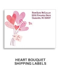 Heart Bouquet Shipping Labels