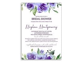 Shades of Purple Rose Topper Invitations