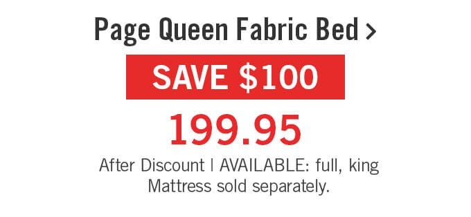 Page Queen Fabric Bed.