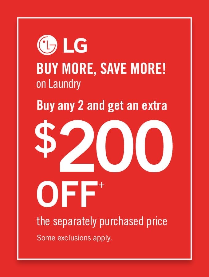 Buy an LG Laundry Team and Get An Extra \\$200 Off