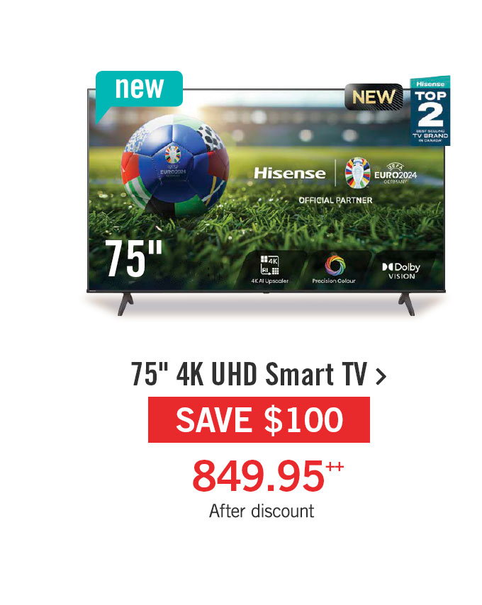 Hisense 75 4K UHD Google Smart TV