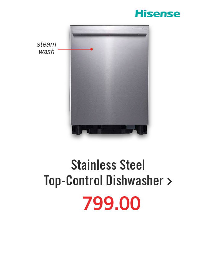 Hisense 24 48 dBA Built-In Top-Control Dishwasher - Stainless Steel.