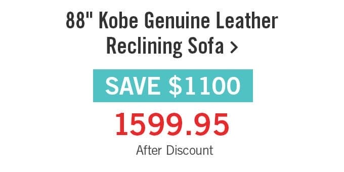 Kobe Genuine Leather Reclining Sofa.